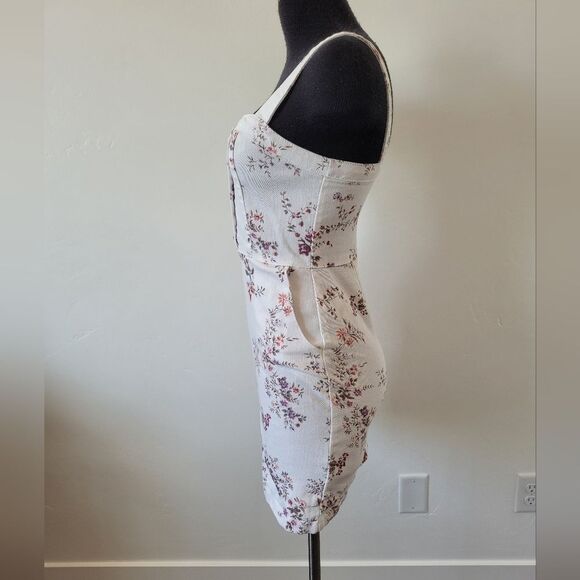 No Boundaries Floral Overall Dress Mini Bodycon Sweetheart Neckline Cottagecore - Picture 3 of 11